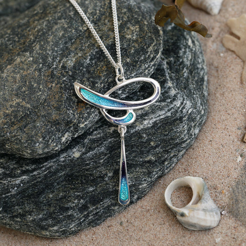 Scapa Flow Enamel Pendant in Sterling Silver by Sheila Fleet Jewellery