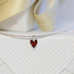 Secret Hearts Enamel Necklace in Sterling Silver by Sheila Fleet Jewellery