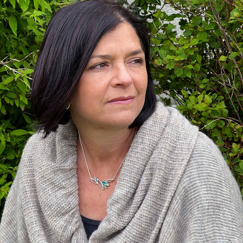 Seasons Silver Necklace in Summer Enamel