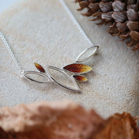 Seasons Silver Necklace in Autumn Enamel by Sheila Fleet Jewellery