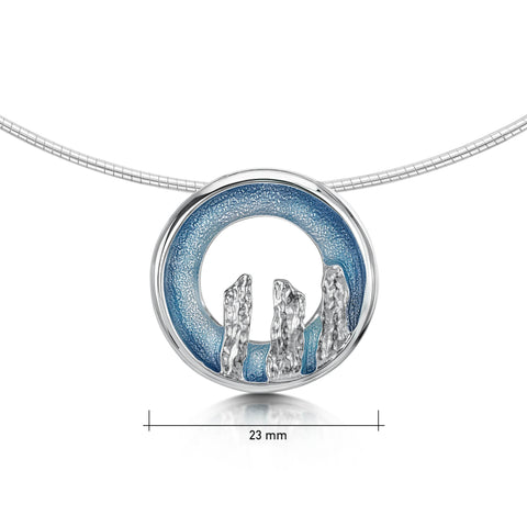 Orkney Spirit Necklace in Blue Grey Enamel by Sheila Fleet Jewellery