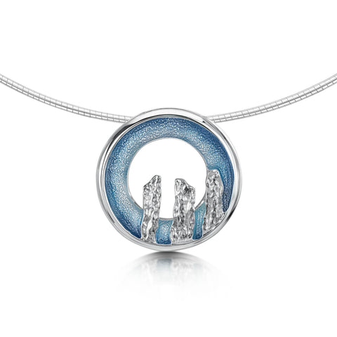 Orkney Spirit Necklace in Blue Grey Enamel by Sheila Fleet Jewellery