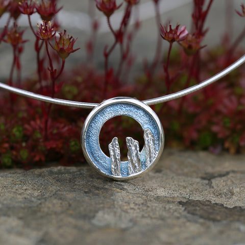Orkney Spirit Necklace in Blue Grey Enamel by Sheila Fleet Jewellery