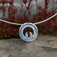 Orkney Spirit Necklace in Blue Grey Enamel by Sheila Fleet Jewellery