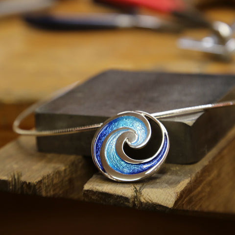 Pentland Enamel Necklace in Sterling Silver