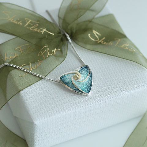 Turning Tides Pendant Necklace in Storm Enamel by Sheila Fleet Jewellery