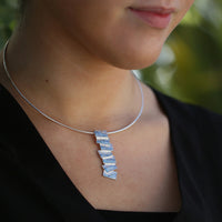 Flagstone Dress Necklace in Slate Enamel by Sheila Fleet Jewellery