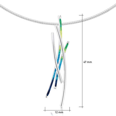 Wild Grasses Dress Necklace in Meadow Enamel by Sheila Fleet Jewellery