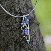 Bluebell Enamel Dress Necklace in Sterling Silver by Sheila Fleet Jewellery