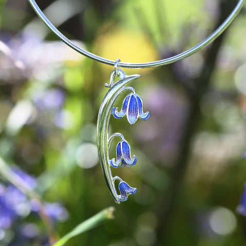 Bluebell 3-flower Dress Necklace in Sterling Silver by Sheila Fleet Jewellery