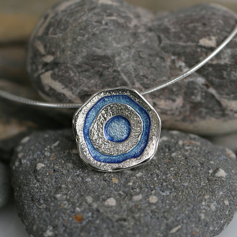 Brodgar Eye Enamelled Dress Necklace in Sterling Silver