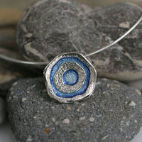 Brodgar Eye Enamelled Dress Necklace in Sterling Silver