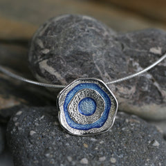 Brodgar Eye Enamelled Dress Necklace in Sterling Silver by Sheila Fleet Jewellery