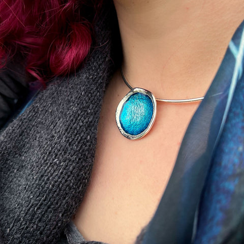 Lunar Bright Dress Necklace in Tropical Enamel