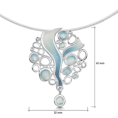 Arctic Stream Droplet Dress Necklace in Arctic Blue Enamel by Sheila Fleet Jewellery