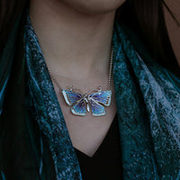 Common Blue Butterfly Dress Necklace in Dark Blue Enamel by Sheila Fleet Jewellery