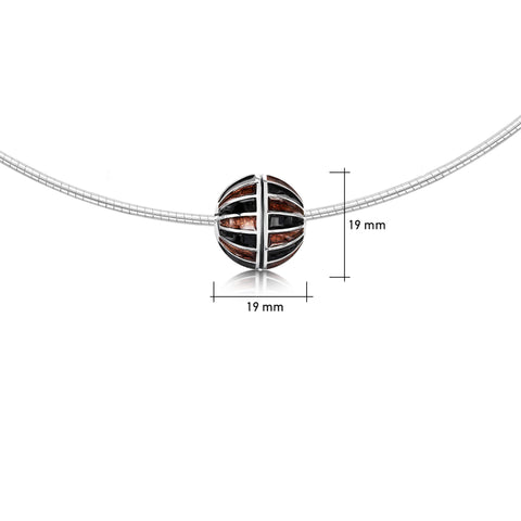 Kirkwall Ba' Dress Necklace in Dark Tan Enamel by Sheila Fleet Jewellery