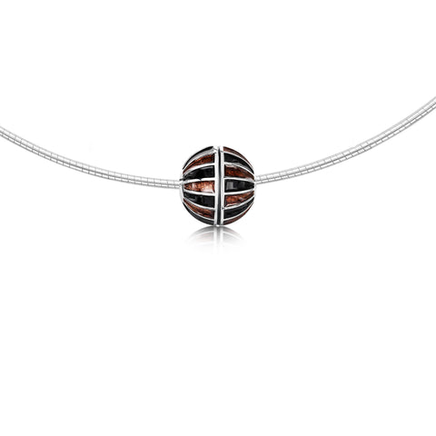 Kirkwall Ba' Dress Necklace in Dark Tan Enamel by Sheila Fleet Jewellery