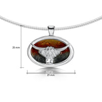 Highland Cow Necklace in Sunset Enamel by Sheila Fleet Jewellery