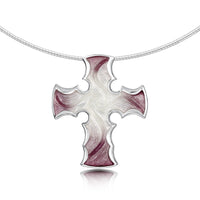 Sinclair Cross Dress Necklace in Champagne Enamel by Sheila Fleet Jewellery