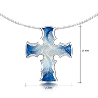 Sinclair Cross Dress Necklace in Jarl Blue Enamel by Sheila Fleet Jewellery