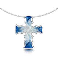 Sinclair Cross Dress Necklace in Jarl Blue Enamel by Sheila Fleet Jewellery