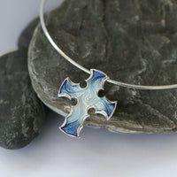 Sinclair Cross Dress Necklace in Jarl Blue Enamel by Sheila Fleet Jewellery