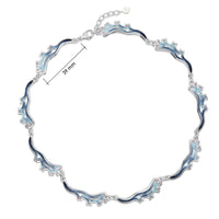 Sea Moss 9-link Full Necklace in Sea Blue Enamel by Sheila Fleet Jewellery