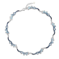 Sea Moss 9-link Full Necklace in Sea Blue Enamel by Sheila Fleet Jewellery
