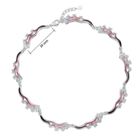 Sea Moss 9-link Full Necklace in Sea Pink Enamel by Sheila Fleet Jewellery
