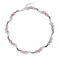 Sea Moss 9-link Full Necklace in Sea Pink Enamel by Sheila Fleet Jewellery
