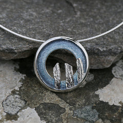Orkney Spirit Dress Necklace in Blue Grey Enamel by Sheila Fleet Jewellery