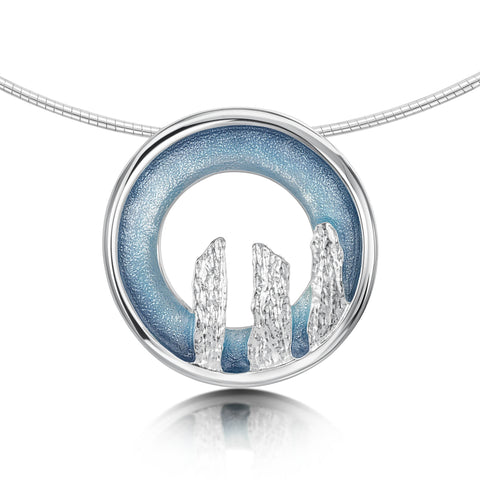 Orkney Spirit Dress Necklace in Blue Grey Enamel by Sheila Fleet Jewellery