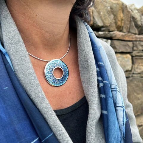 Runic Dress Necklace in Skaill Enamel by Sheila Fleet Jewellery