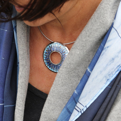 Runic Dress Necklace in Skaill Enamel by Sheila Fleet Jewellery