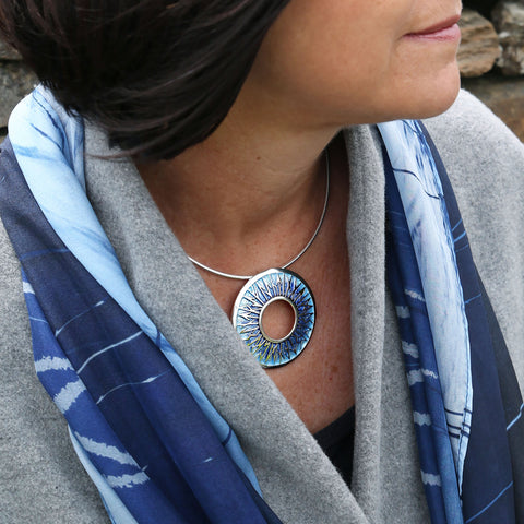 Runic Dress Necklace in Skaill Enamel by Sheila Fleet Jewellery