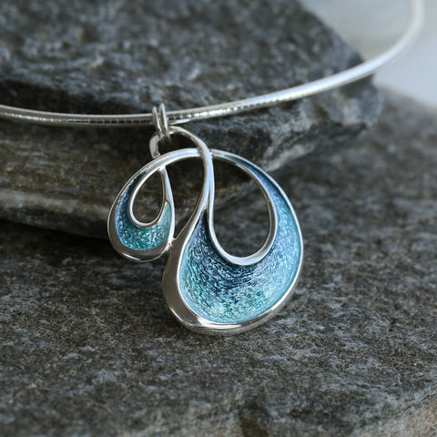 Storm Enamel Dress Necklace in Sterling Silver by Sheila Fleet Jewellery