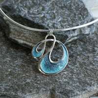 Storm Enamel Dress Necklace in Sterling Silver by Sheila Fleet Jewellery