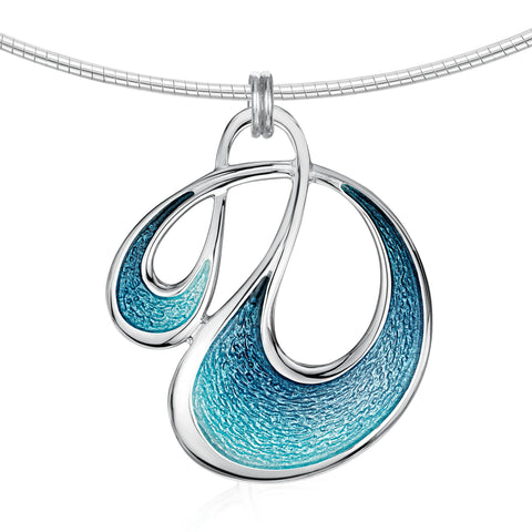Storm Enamel Dress Necklace in Sterling Silver by Sheila Fleet Jewellery