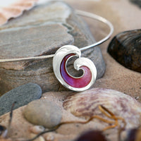 Wave Occasion Necklace in Hot Pink Enamel by Sheila Fleet Jewellery