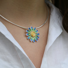 Daisies at Dawn Dress Necklace in SCAA Enamel by Sheila Fleet Jewellery