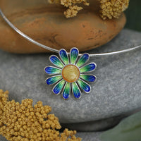 Daisies at Dawn Dress Necklace in SCAA Enamel by Sheila Fleet Jewellery