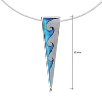 New Wave Silver Enamel Necklace in Pentland Enamel by Sheila Fleet Jewellery