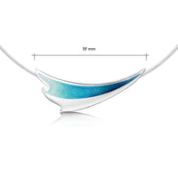 New Wave Curve Enamel Necklace in Peacock Enamel by Sheila Fleet Jewellery
