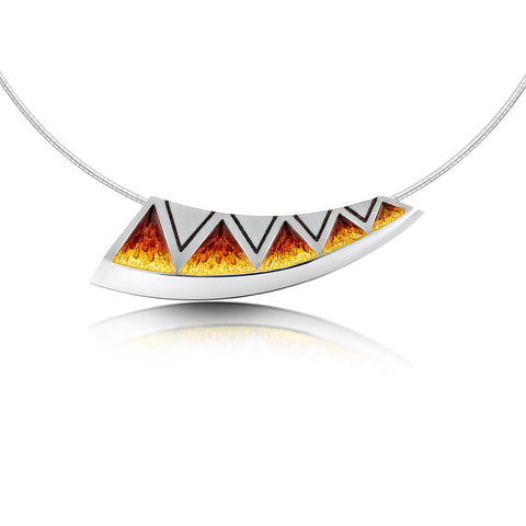 Skara Shard Enamel Dress Necklace in Sterling Silver by Sheila Fleet Jewellery