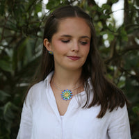 Daisies at Dawn Occasion Necklace in SCAA Enamel by Sheila Fleet Jewellery