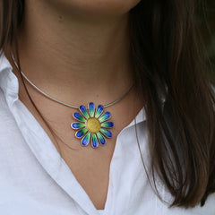 Daisies at Dawn Occasion Necklace in SCAA Enamel by Sheila Fleet Jewellery