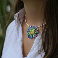 Daisies at Dawn Occasion Necklace in SCAA Enamel by Sheila Fleet Jewellery