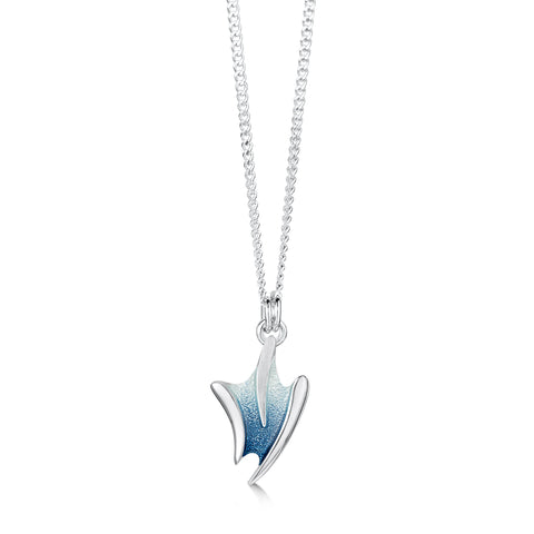 Sea Motion Petite Pendant Necklace in Lunar Light Enamel by Sheila Fleet Jewellery