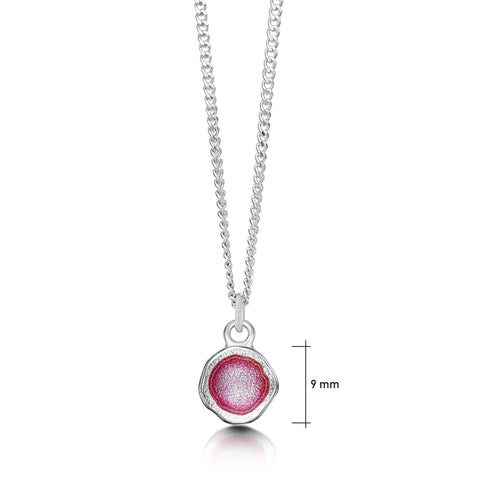Lunar Petite Pendant Necklace in Hot Pink Enamel by Sheila Fleet Jewellery